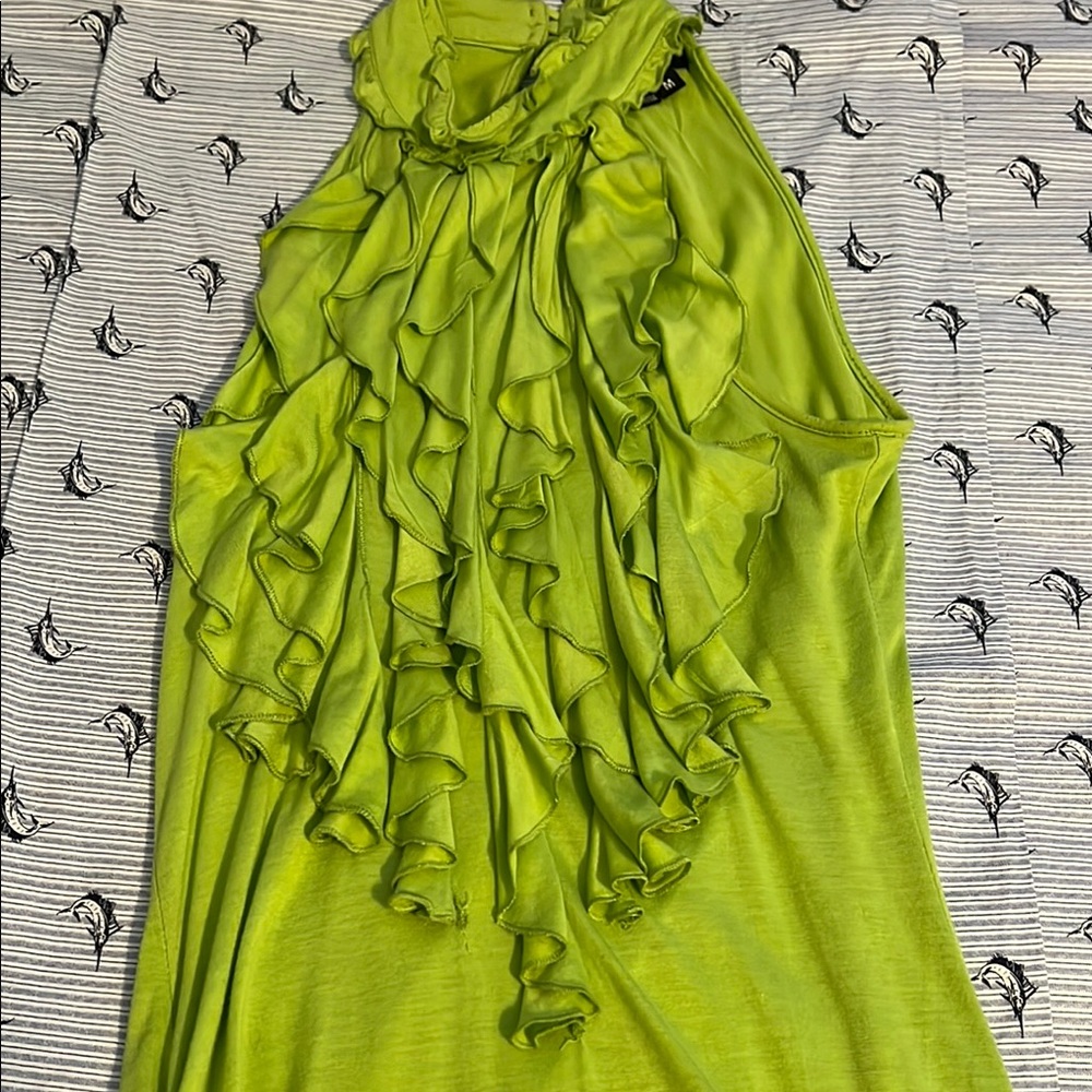 XOXO Green Ruffled Halter top